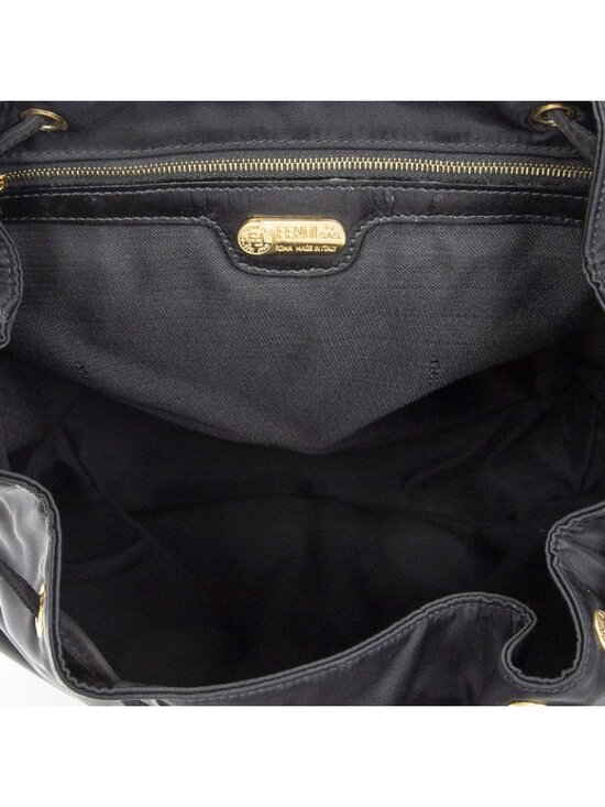Fendi FF Logo Backpack Black Nylon Canvas